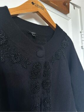 Black Talbots Opera Beaded Jacket Lambswool/Nylon/Angora Rabbit